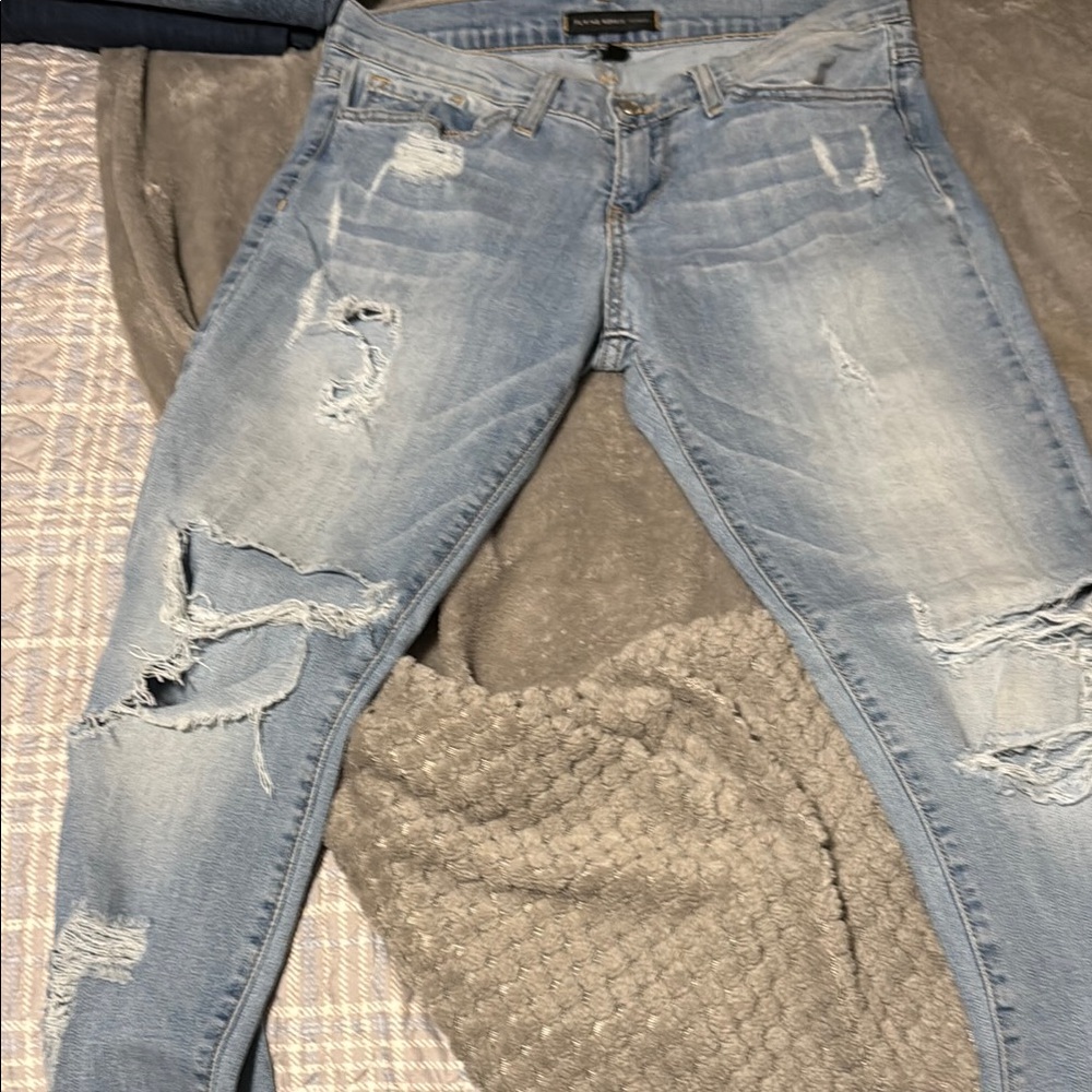 Distressed Light Blue Flying Monkey Jeans
